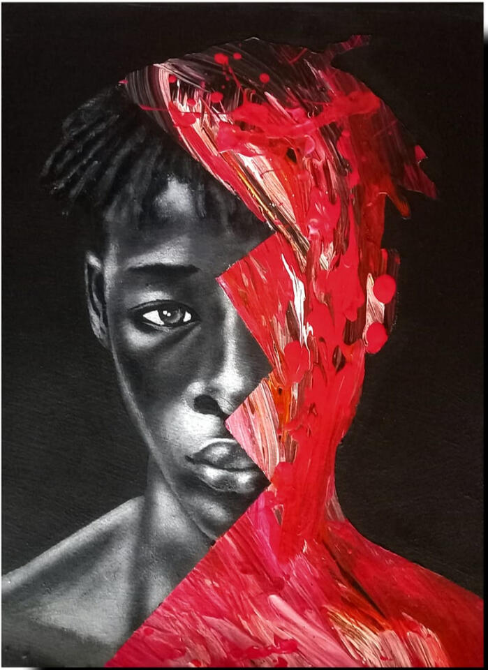 38cm x 28cm, Acrylic on canvas, 2023, R2 000